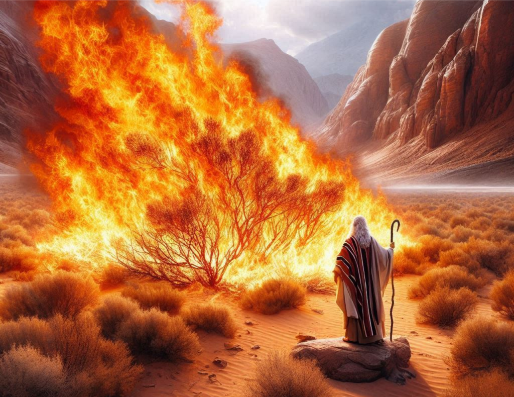 moses, burning, bush, fire, love, peace, holy, church, christianity, bible, god, religion, ai generated, god, god, god, god, god
